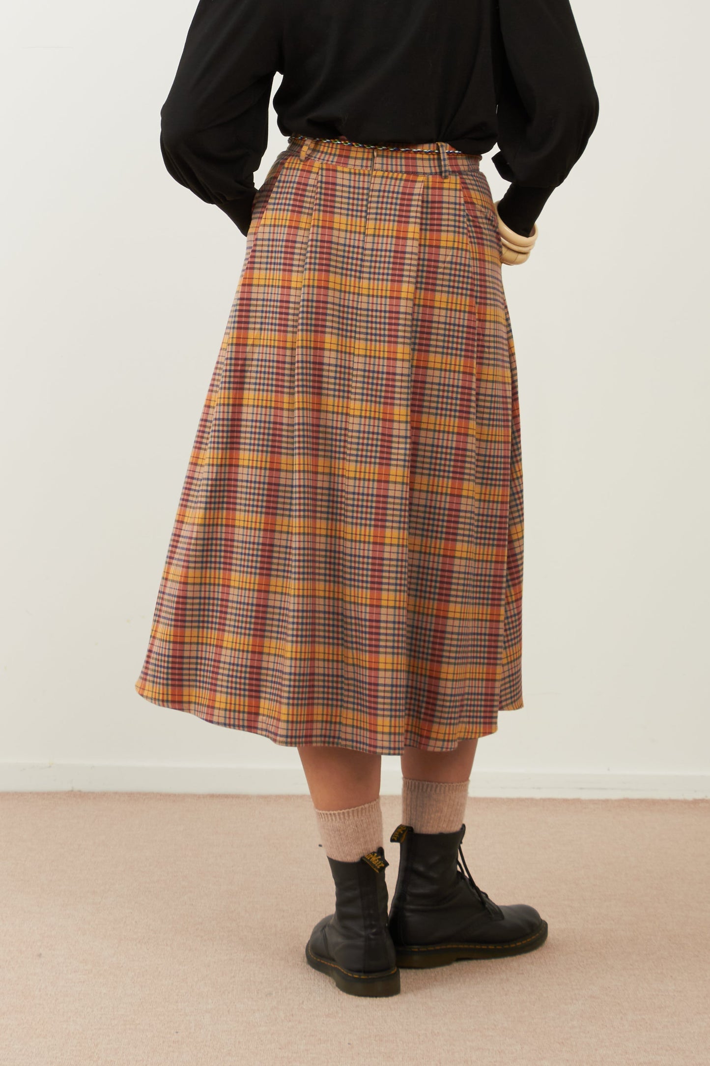 Jupe midi/longue tartan Melia - Carreaux rouges