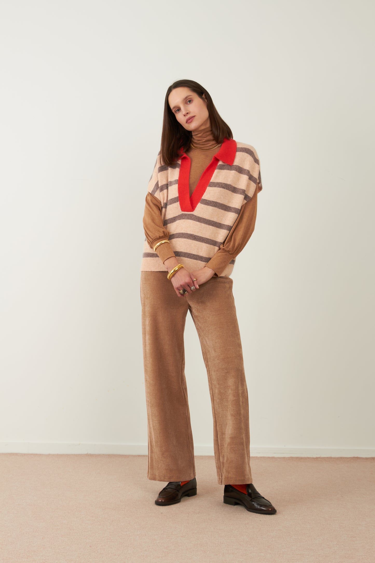 Pantalon velours Cola - Beige
