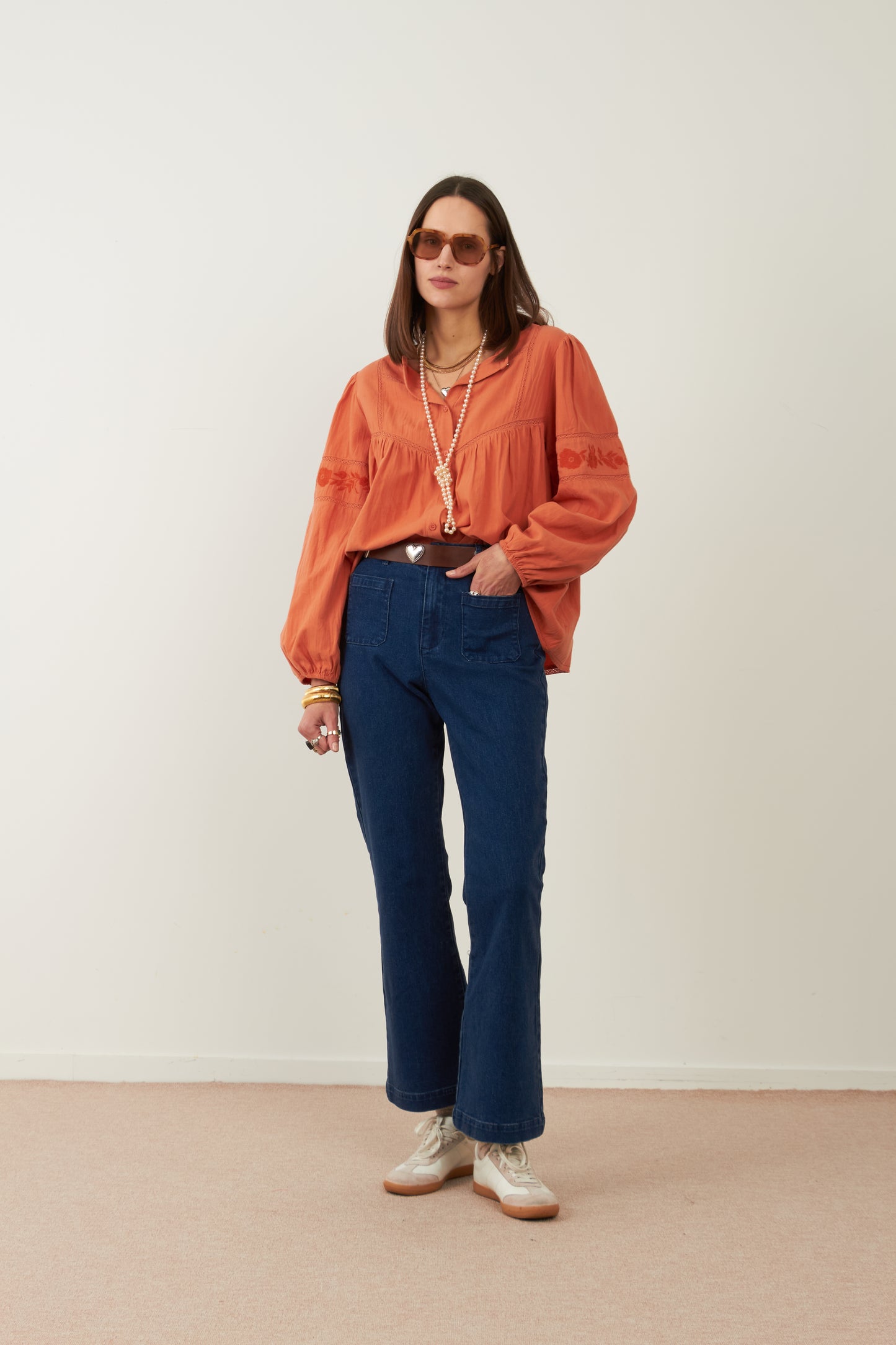 Blouse en coton Betsy - Corail
