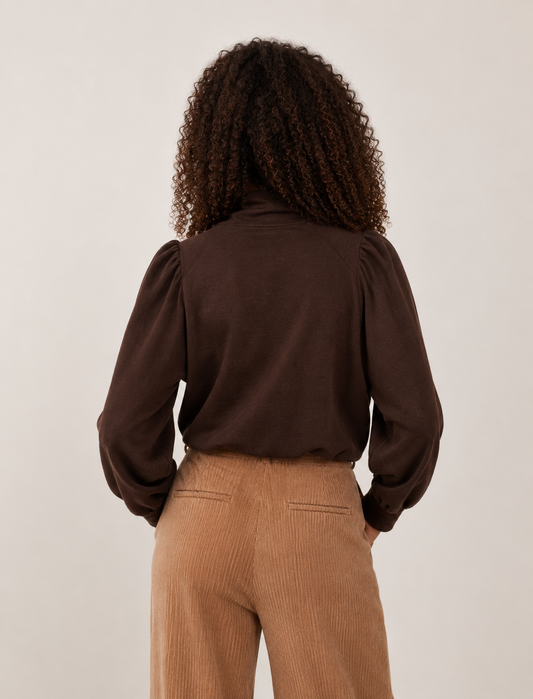 Pull col roulé Elycia - Chocolat