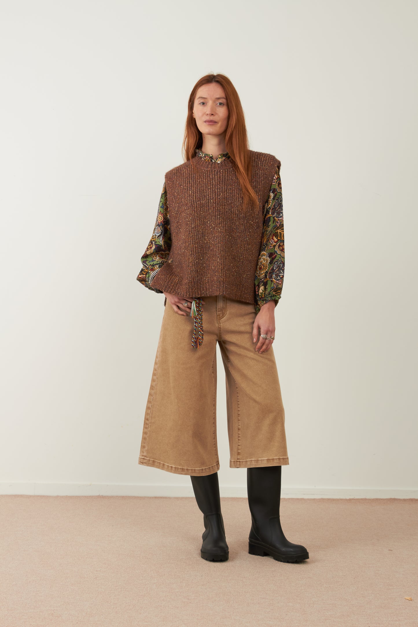 Pull sans manches Podium - Marron fil kaki