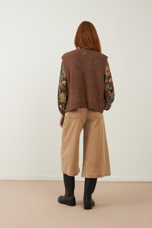 Pull sans manches Podium - Marron fil kaki