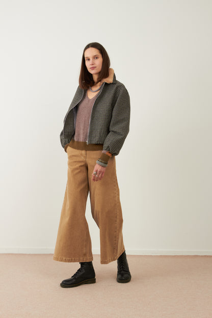 Blouson en laine Campus - Pied de poule gris