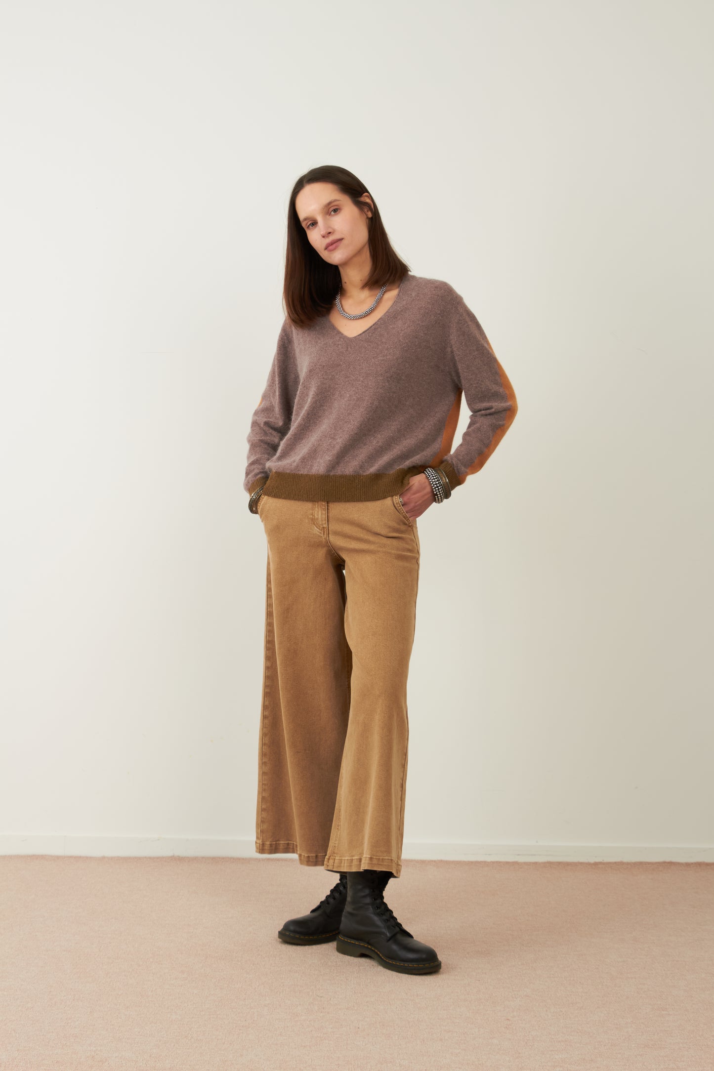 Pantalon large Aqua - Beige