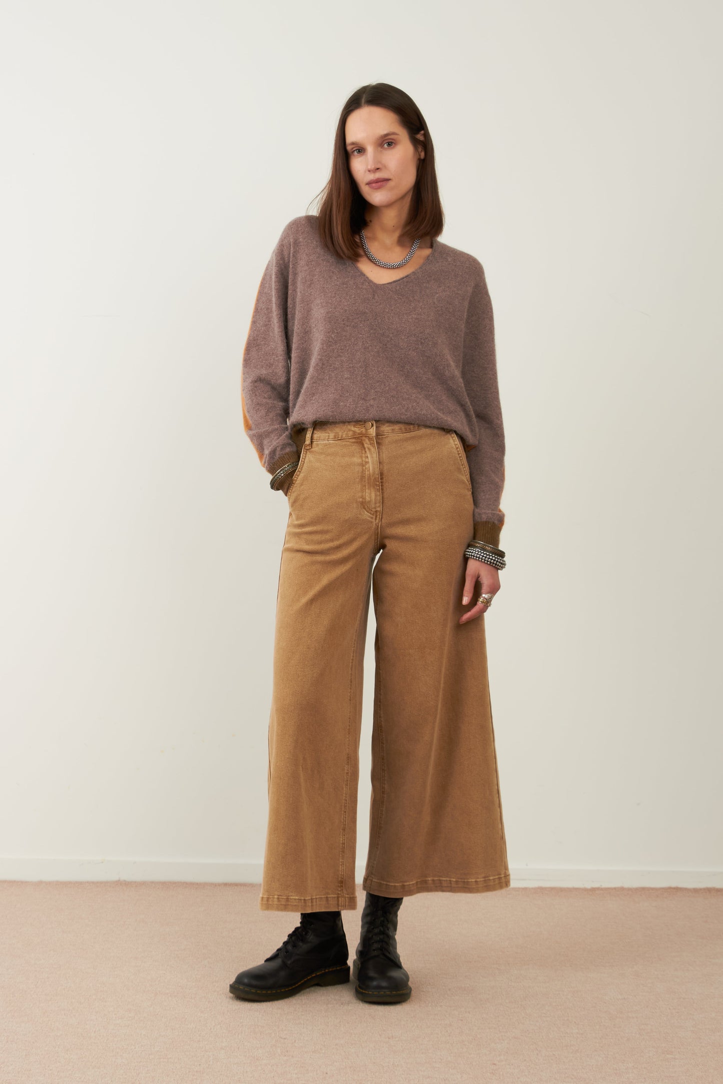 Pantalon large Aqua - Beige