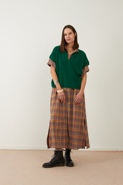 JACKIE SHORT SLEEVE SWEATER - EMERALD