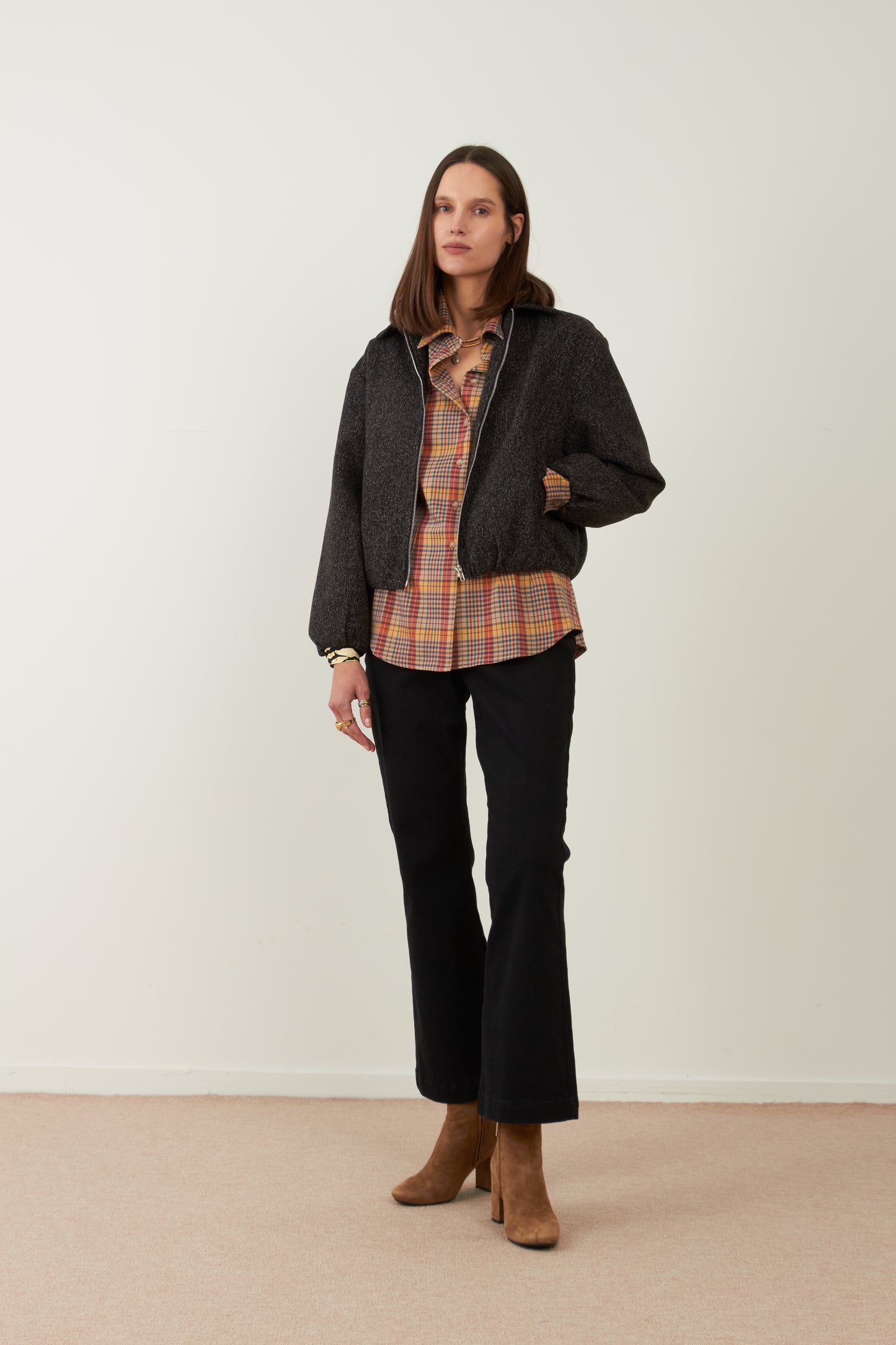 Blouson en laine Campus - Noir
