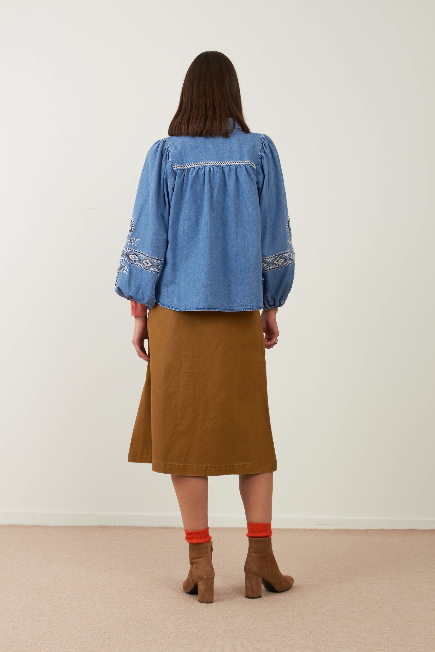 Chemise en coton Yaffa - Denim bleu
