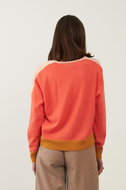 Pull angora tricolore Lysea - Beige
