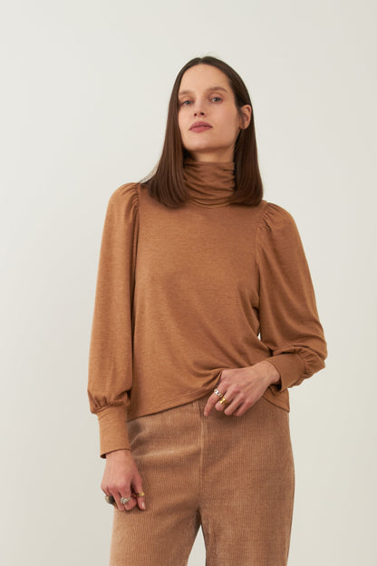Pull col roulé Elycia - Camel