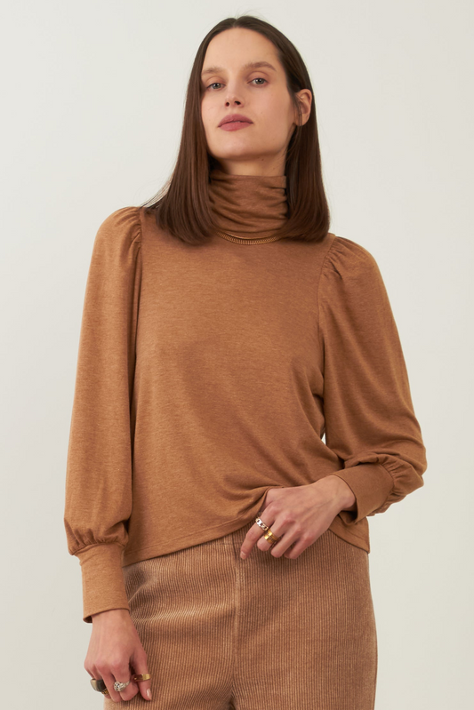 Pull col roulé Elycia - Camel