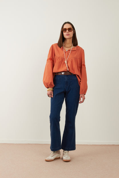 Blouse en coton Betsy - Corail