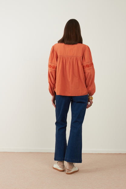 Blouse en coton Betsy - Corail