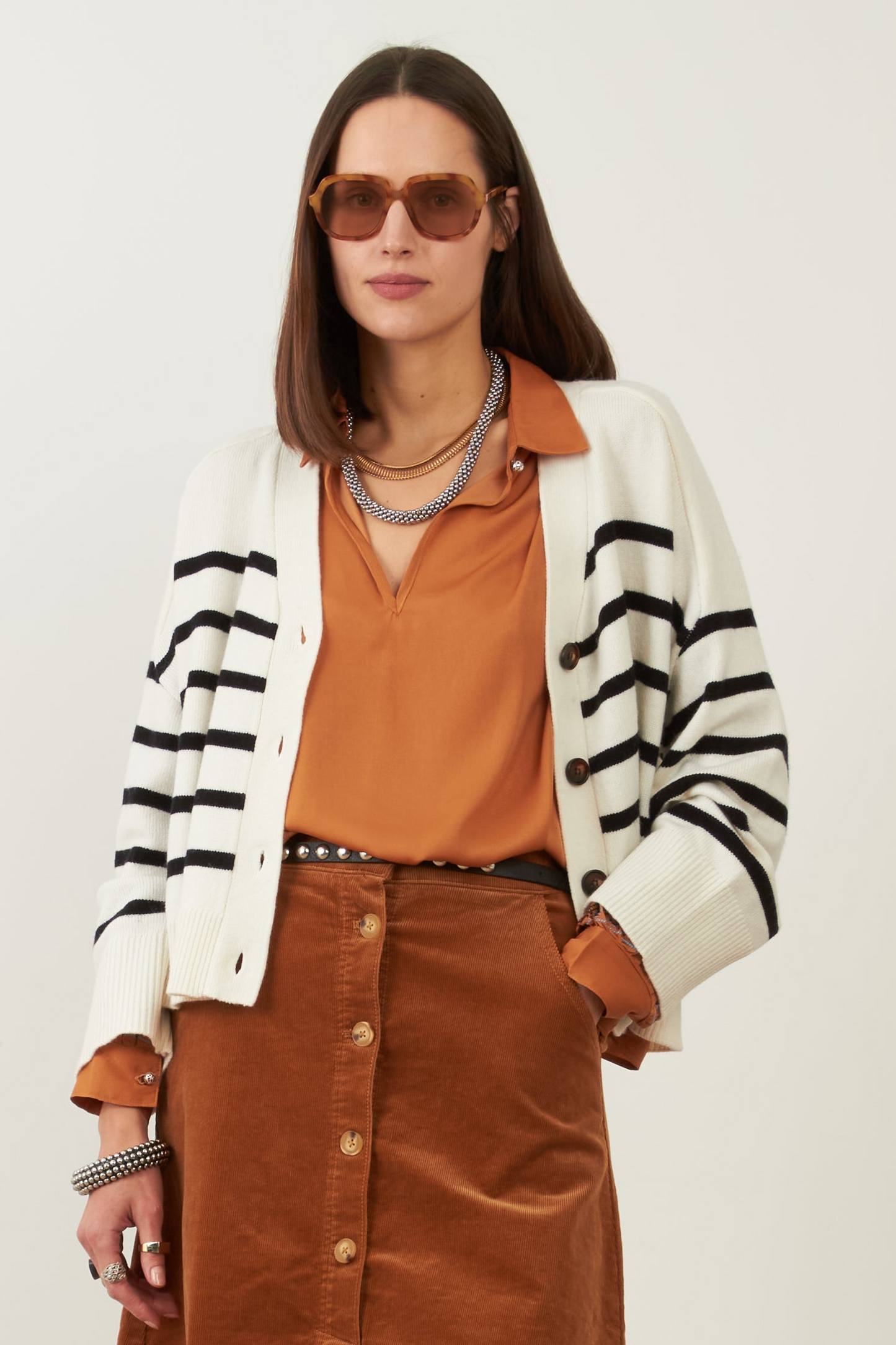 Gilet Tandem- Ecru & noir