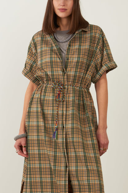 Robe longue Marmara - Carreaux verts