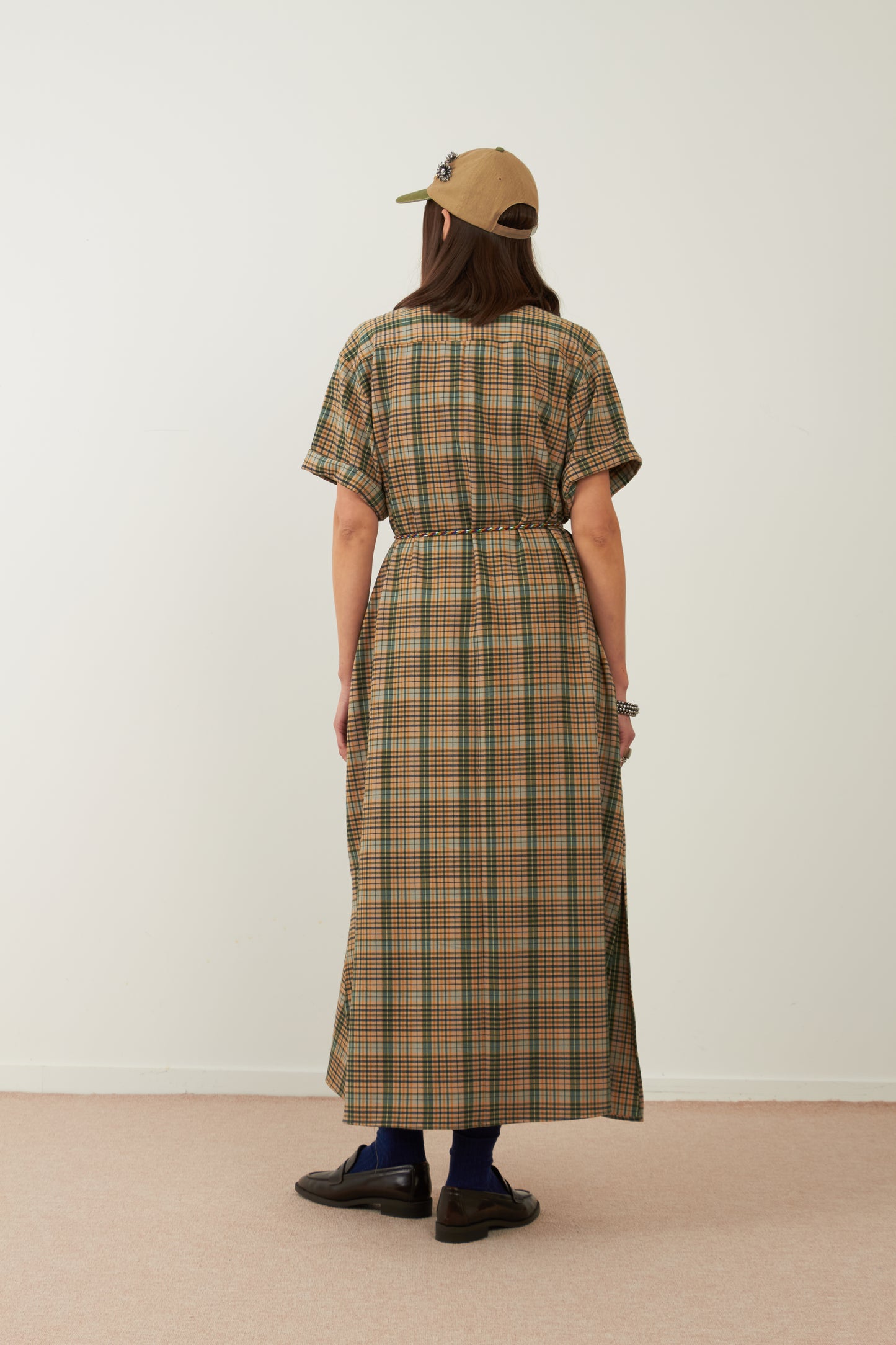 Robe longue Marmara - Carreaux verts