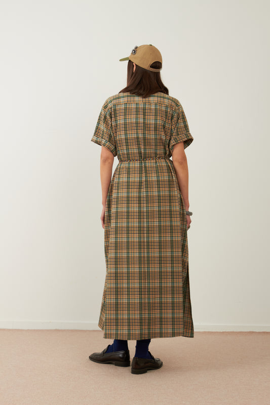 Robe longue Marmara - Carreaux verts