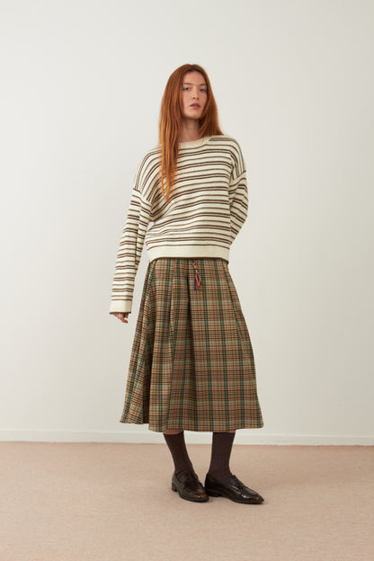 Jupe midi/longue tartan Melia - Carreaux verts