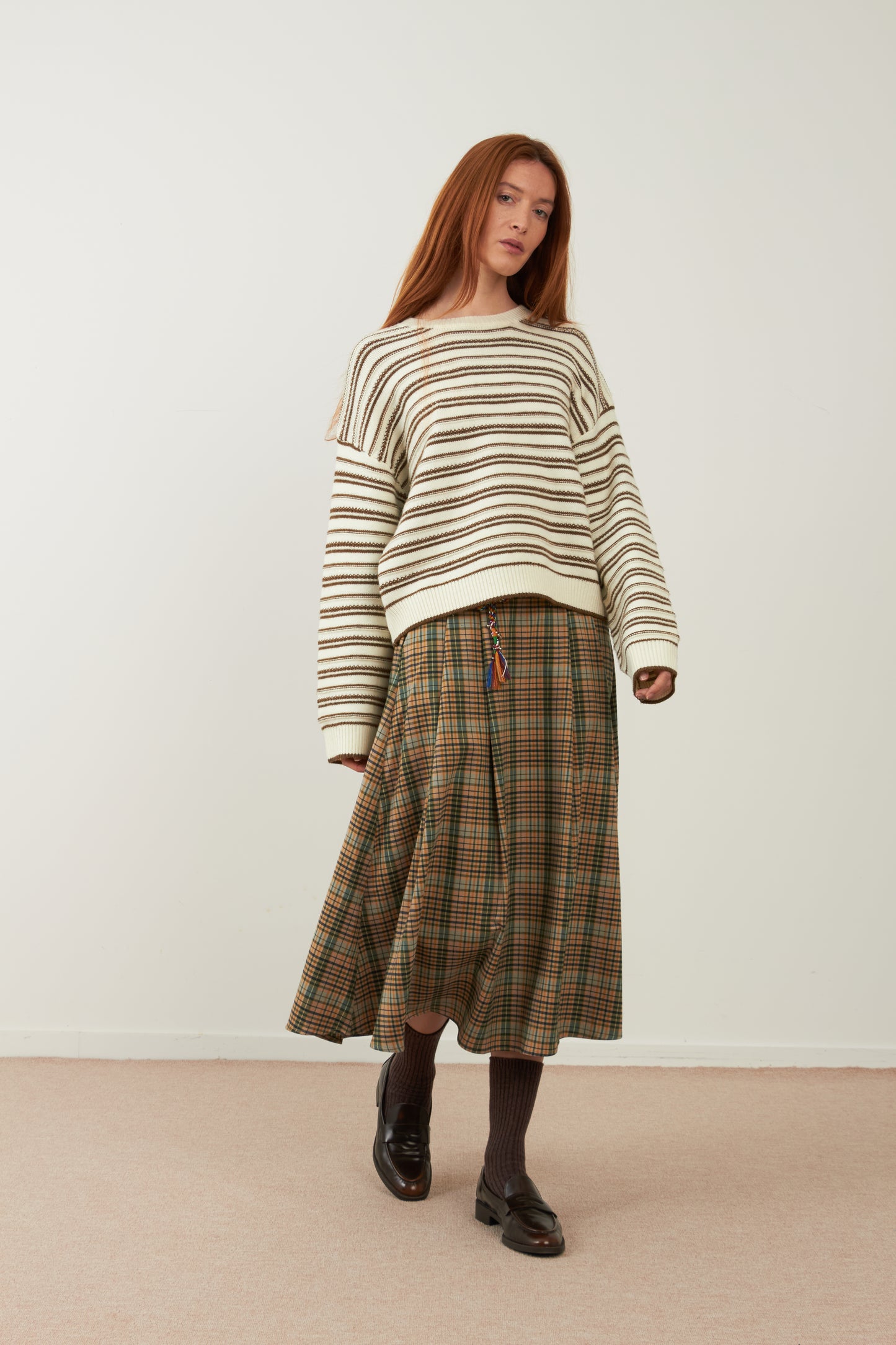 Jupe midi/longue tartan Melia - Carreaux verts