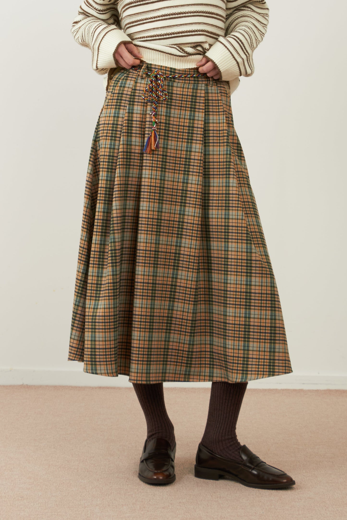 Jupe midi/longue tartan Melia - Carreaux verts