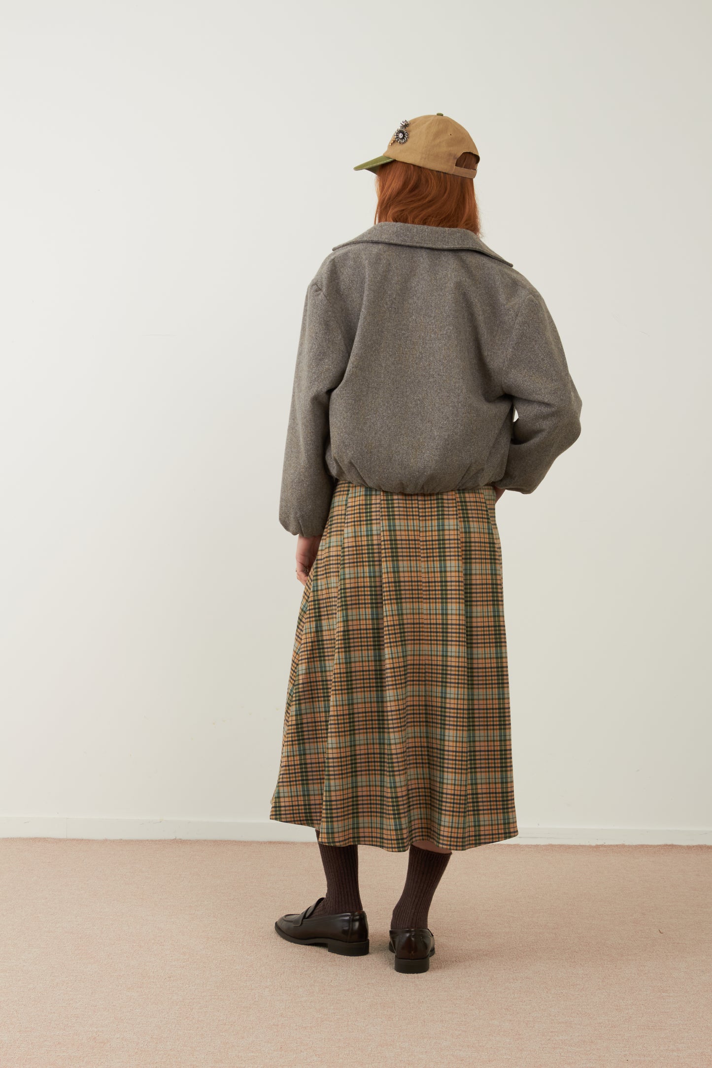 Jupe midi/longue tartan Melia - Carreaux verts