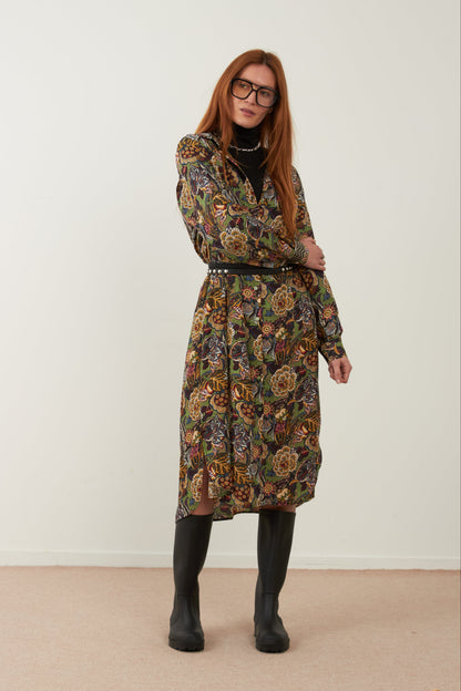 Robe midi/longue imprimée Divine - Steppe