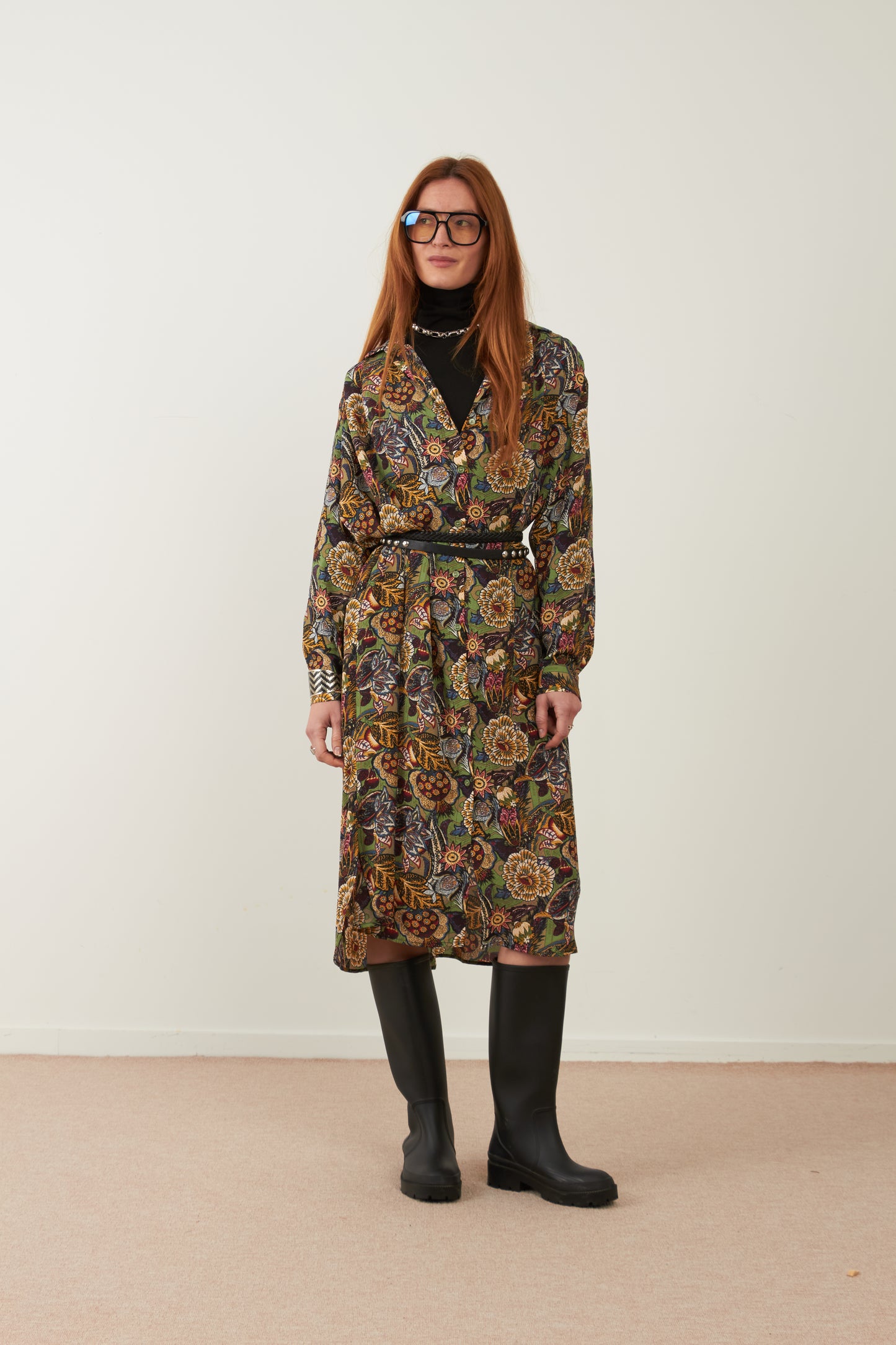 Robe midi/longue imprimée Divine - Steppe