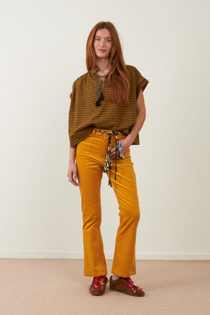 Pantalon en coton Elise - Ocre
