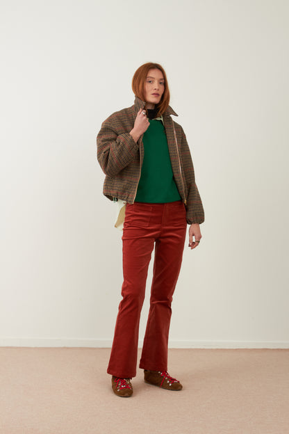 Blouson en laine Campus - Pied de poule chocolat