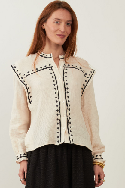 Chemise en coton Iman - Ecru