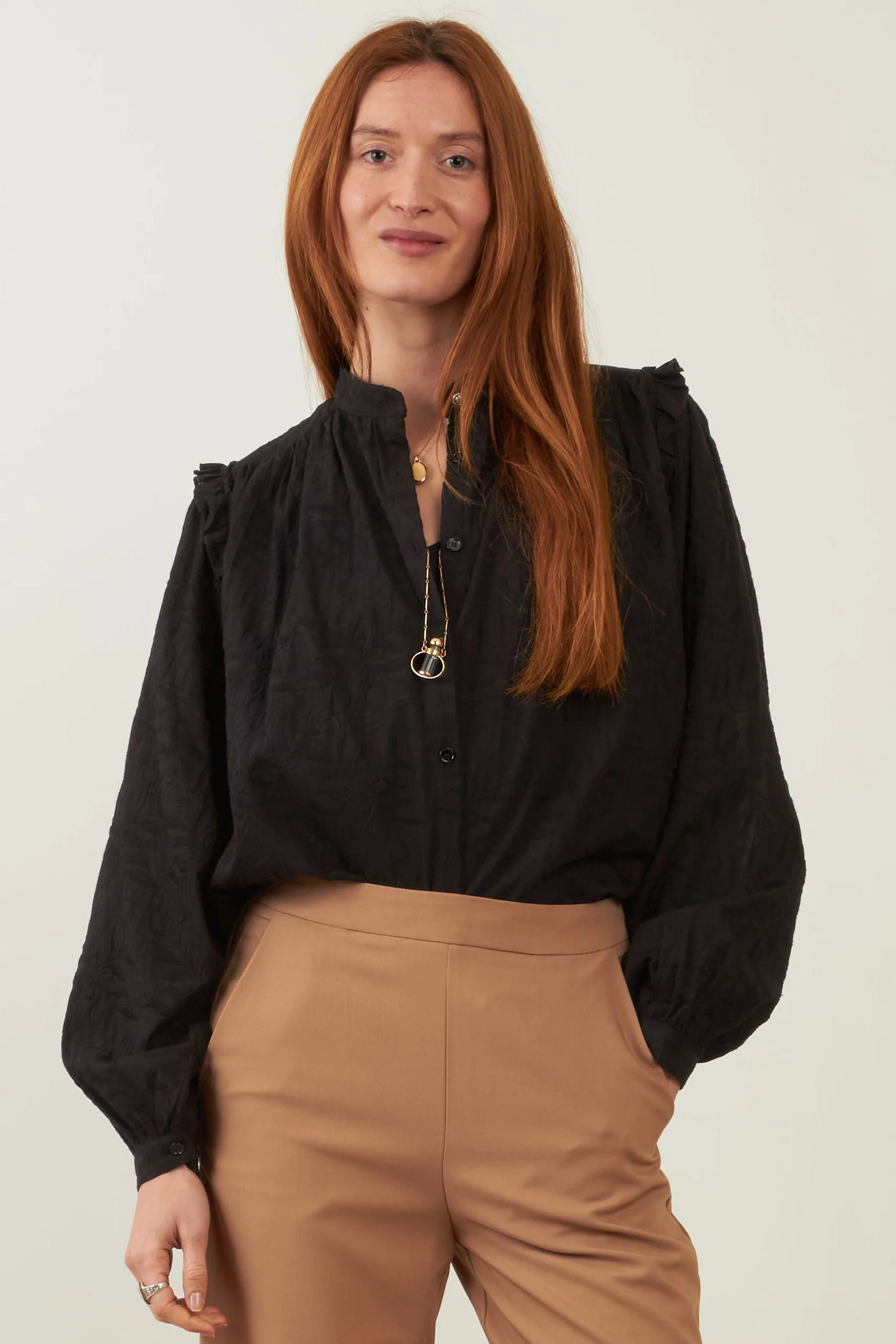 Blouse en coton Muse - Noir