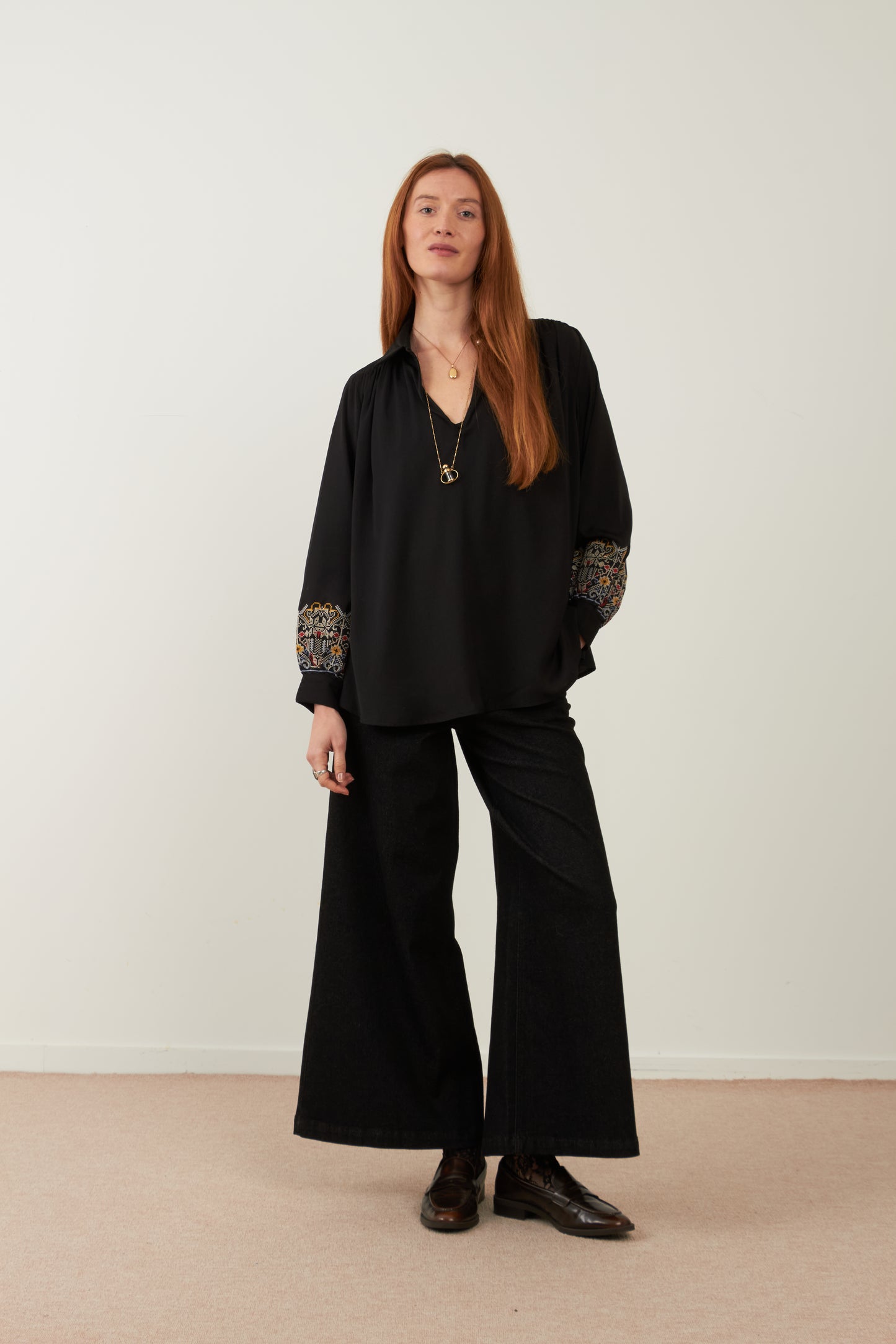 Pantalon large Aqua - Noir