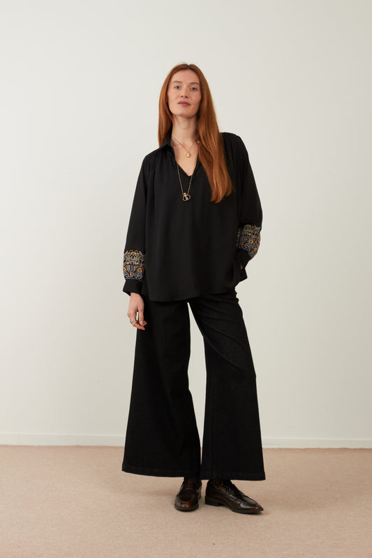 Pantalon large Aqua - Noir