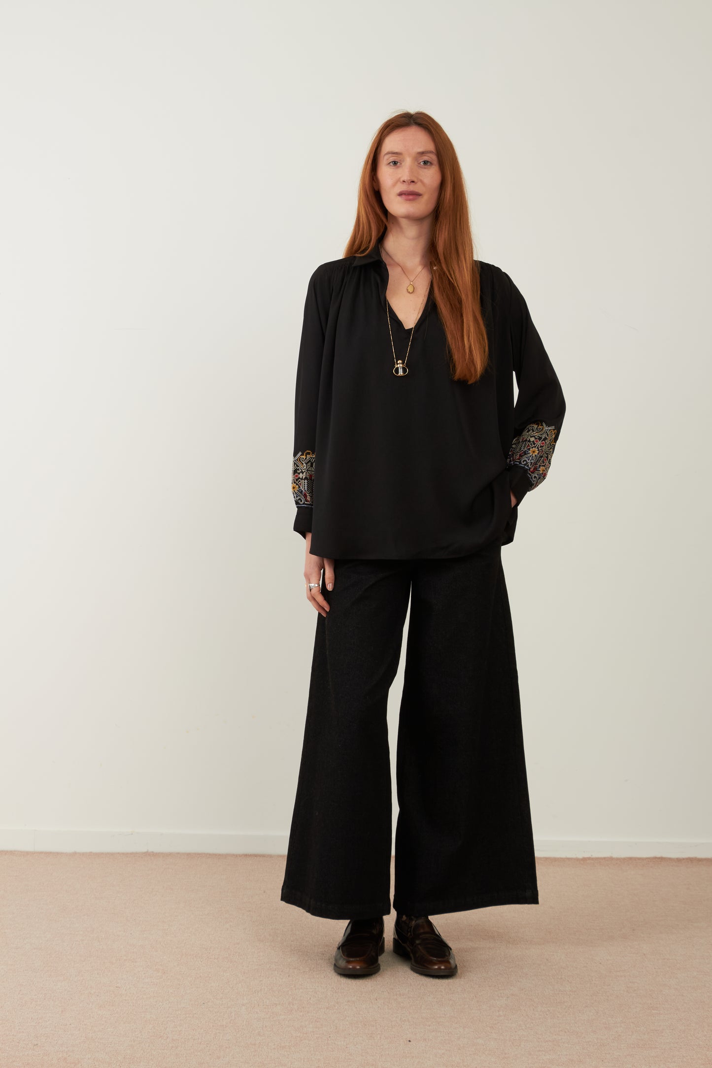 Pantalon large Aqua - Noir