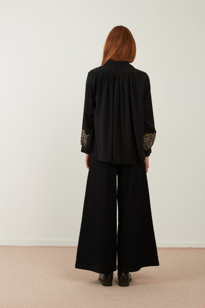Pantalon large Aqua - Noir