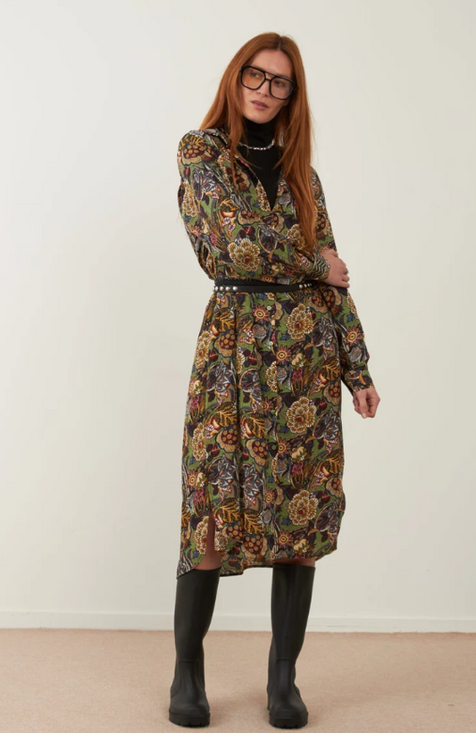 Robe midi/longue imprimée Divine - Steppe