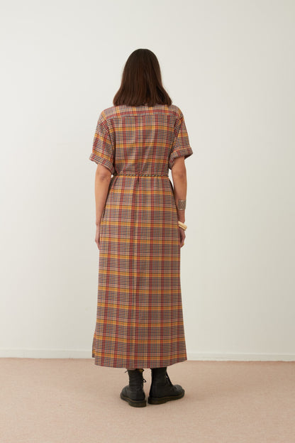 Robe longue Marmara - Carreaux rouges