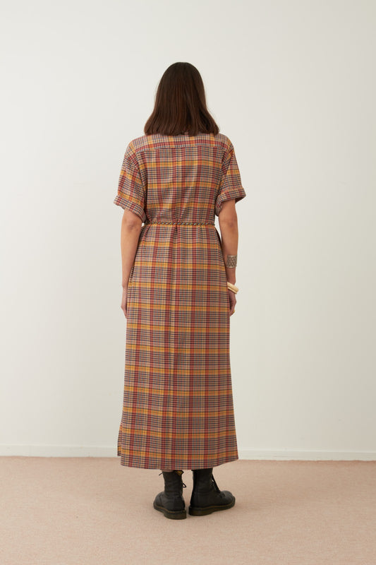 Robe longue Marmara - Carreaux rouges