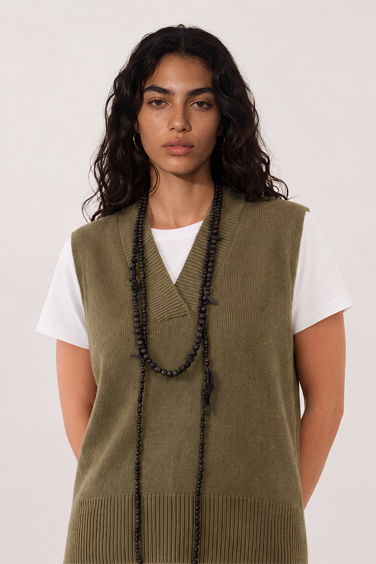 Pull sans manches Anita - Kaki