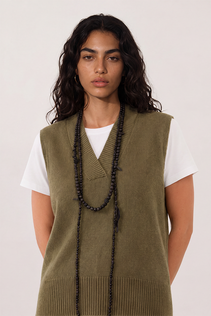 Pull sans manches Anita - Kaki