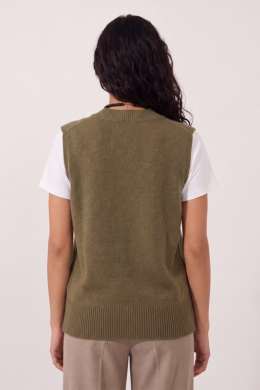 Pull sans manches Anita - Kaki
