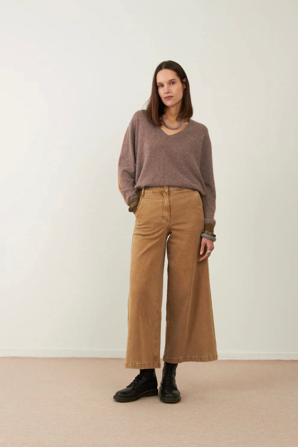Pull angora tricolore Lysea - Taupe