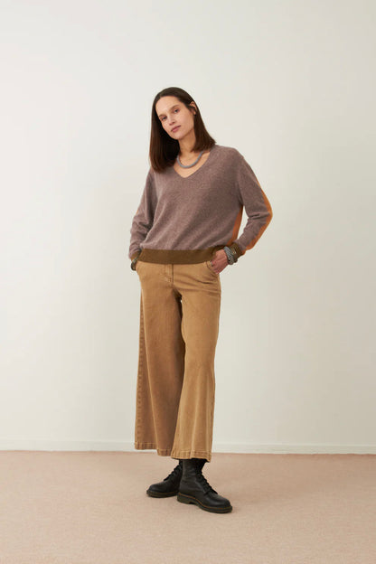 Pull angora tricolore Lysea - Taupe