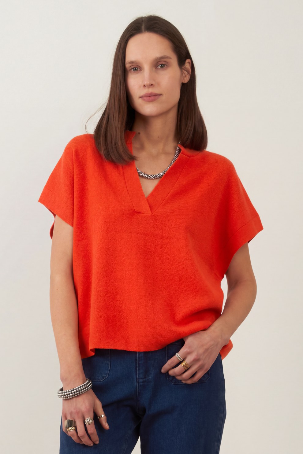 Pull manches courtes Jackie - Orange