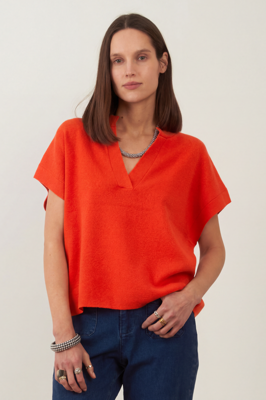 Pull manches courtes Jackie - Orange