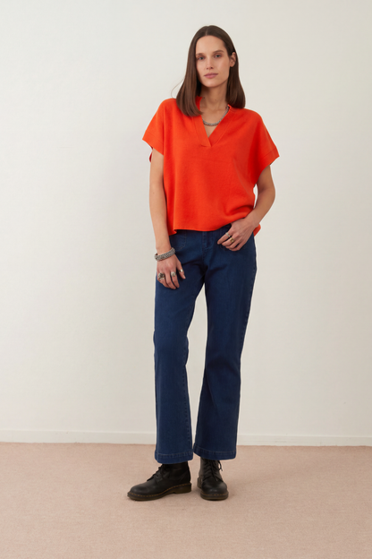 Pull manches courtes Jackie - Orange
