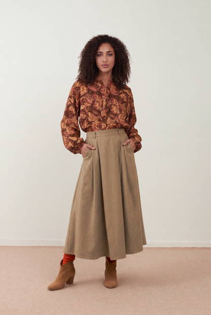 Jupe midi/longue Melia - Beige