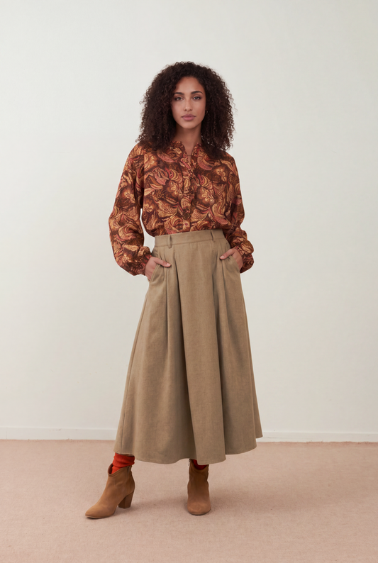 Jupe midi/longue Melia - Beige
