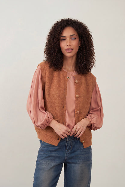 Gilet sans manches Tresor - Camel