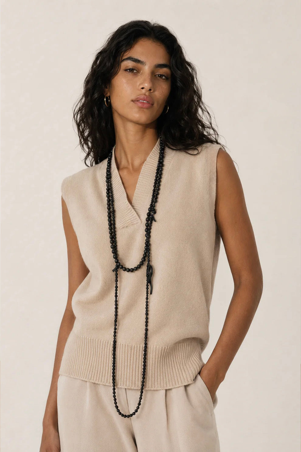Pull sans manches Anita - Beige